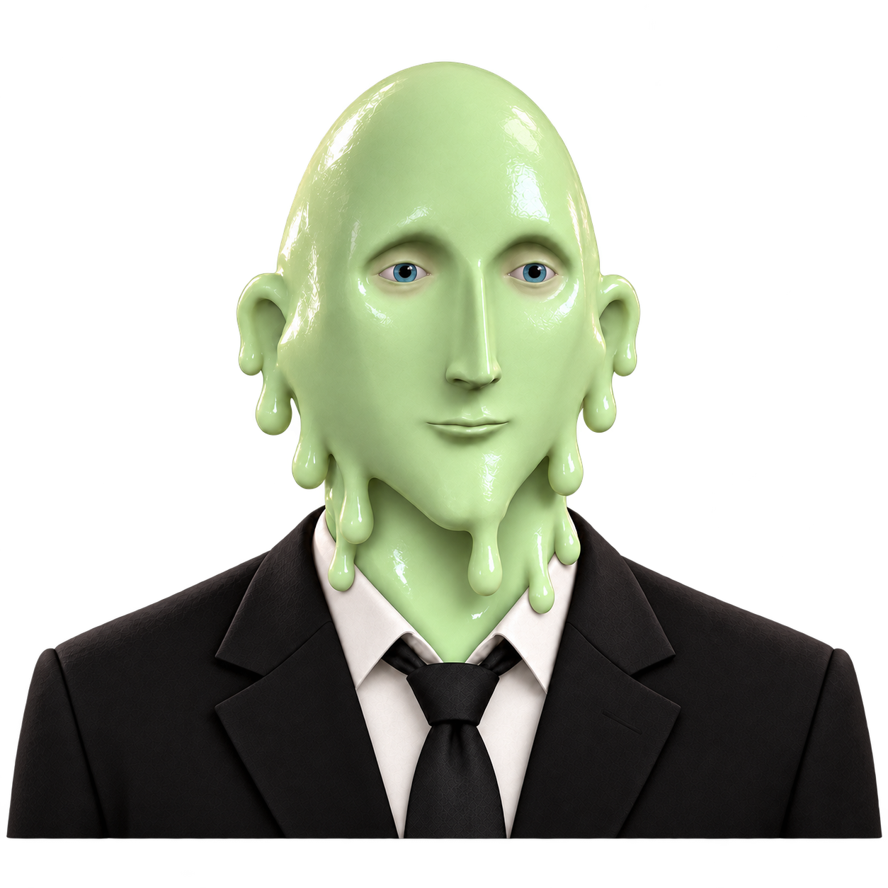 HYPERSTONK, a glossy mint-green trader in a black suit